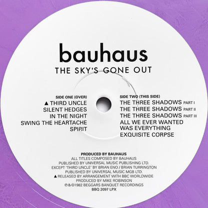 Bauhaus – The Sky's Gone Out -  VIOLET COLOURED VINYL LP