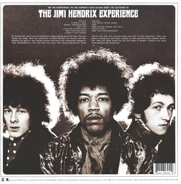 The Jimi Hendrix Experience ‎– Are You Experienced - 180 GRAM VINYL LP USA ISSUE