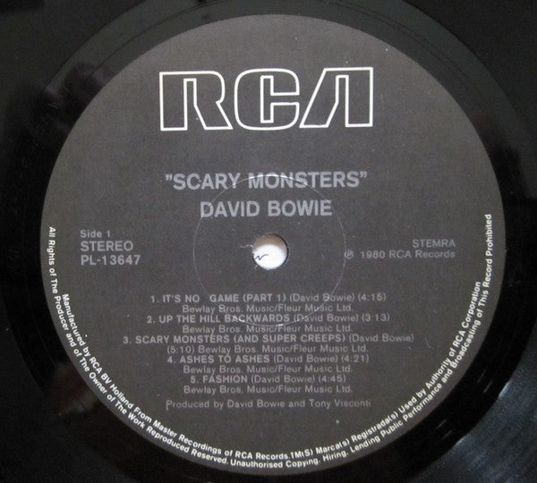 David Bowie - Scary Monsters - ORIGINAL VINYL LP