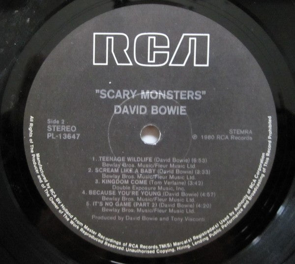 David Bowie - Scary Monsters - ORIGINAL VINYL LP