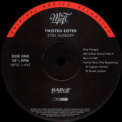 Twisted Sister – Stay Hungry - 180 GRAM VINYL LP  MOBILE FIDELITY AUDIOPHILE ISSUE