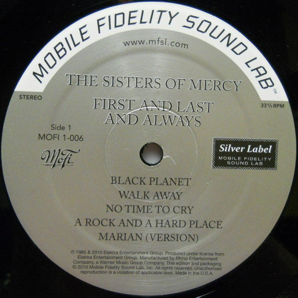 The Sisters Of Mercy – First And Last And Always - VINYL LP MOBILE FIDELITY AUDIOPHILE ISSUE