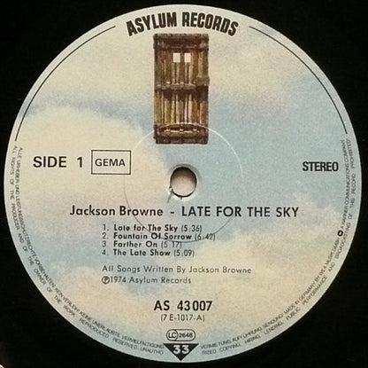 Browne, Jackson ‎– Late For The Sky