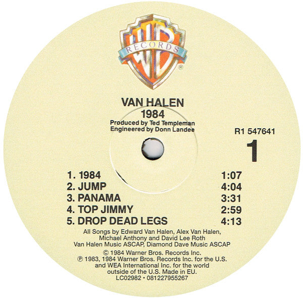 Van Halen – 1984 - 180 GRAM VINYL LP