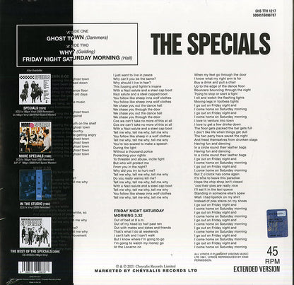 The Specials - Ghost Town - 180 GRAM 12" VINYL - HALF SPEED MASTER - 40th ANNIVERSARY