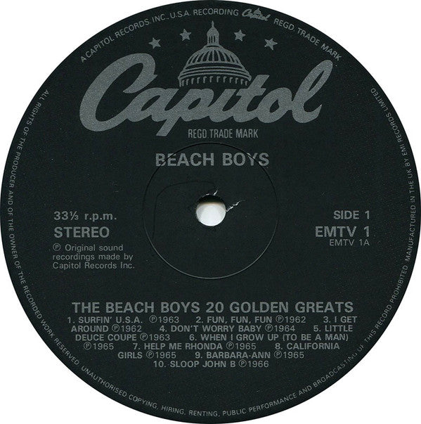 The Beach Boys ‎– 20 Golden Greats - VINYL LP