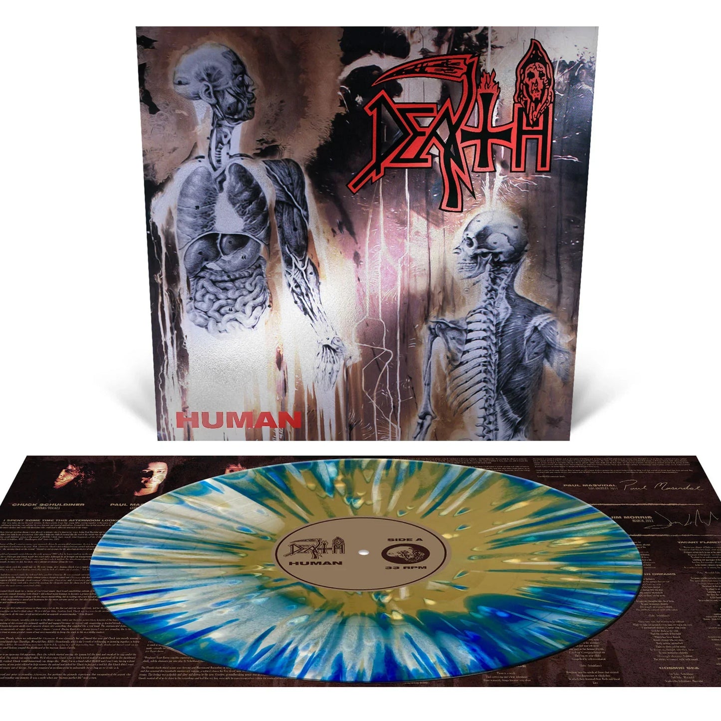 Death - Human (2024 Reissue) - Foil Jacket, Tri-Color Vinyl LP