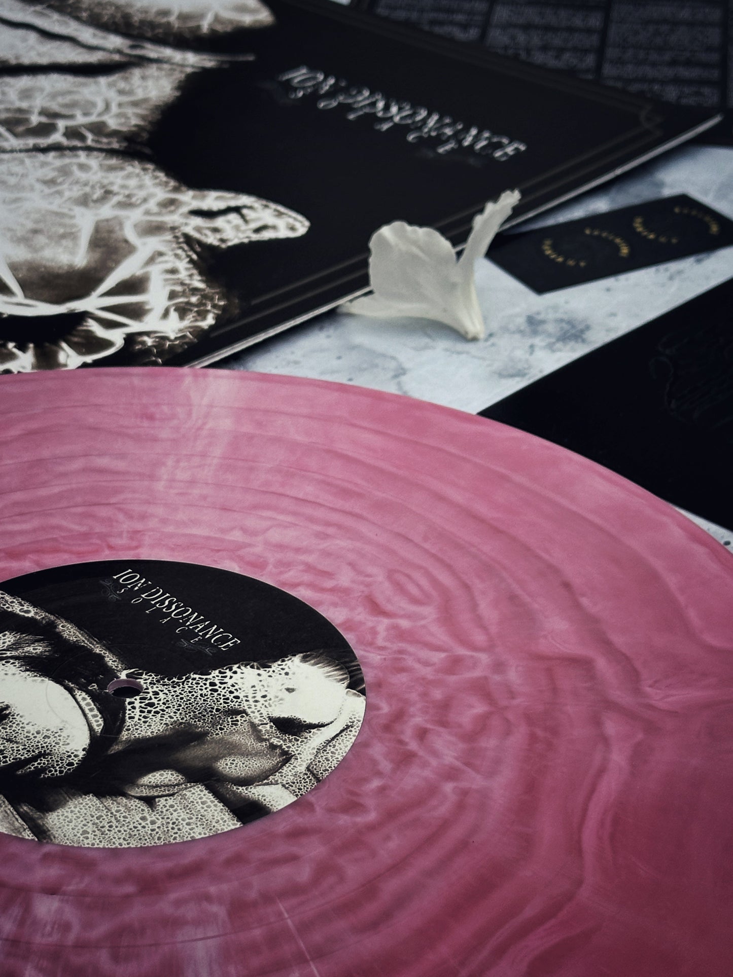 [BBV Exclusive] Ion Dissonance - Solace - Transparent Pink/White Hand-Pour, LTD /111 Hand-Numbered Vinyl LP