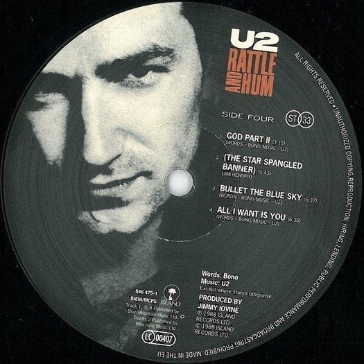 U2 - Rattle And Hum- 2 x 180 GRAM VINYL LP