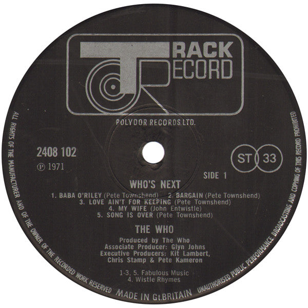 The Who – Who's Next- ORIGINAL VINYL LP