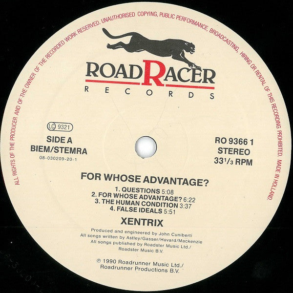 Xentrix – For Whose Advantage?- VINYL LP